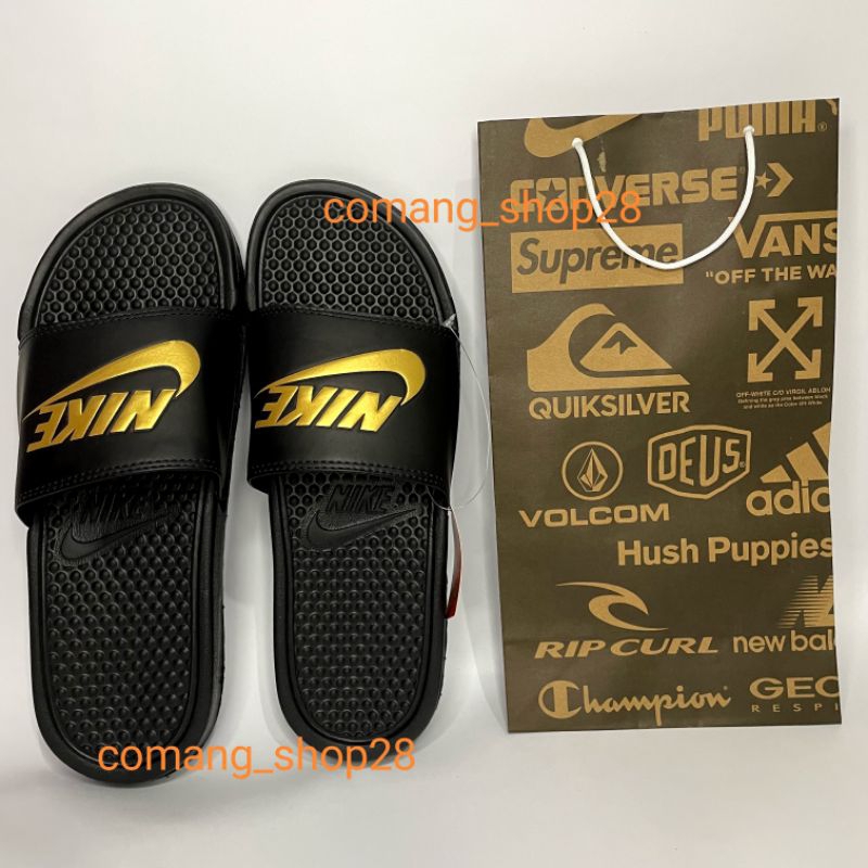 Sandal Sendal Slop Selop Slip On Slide Pria Wanita Cowok Cewek Laki Laki Casual Kekinian NK Lis Gold