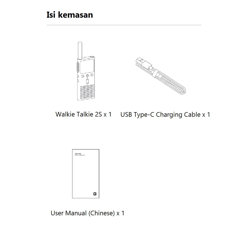 XIAOMI Smart Walkie Talkie 2S - 4W Power 2190mAh Battery - XMDJJO4FY