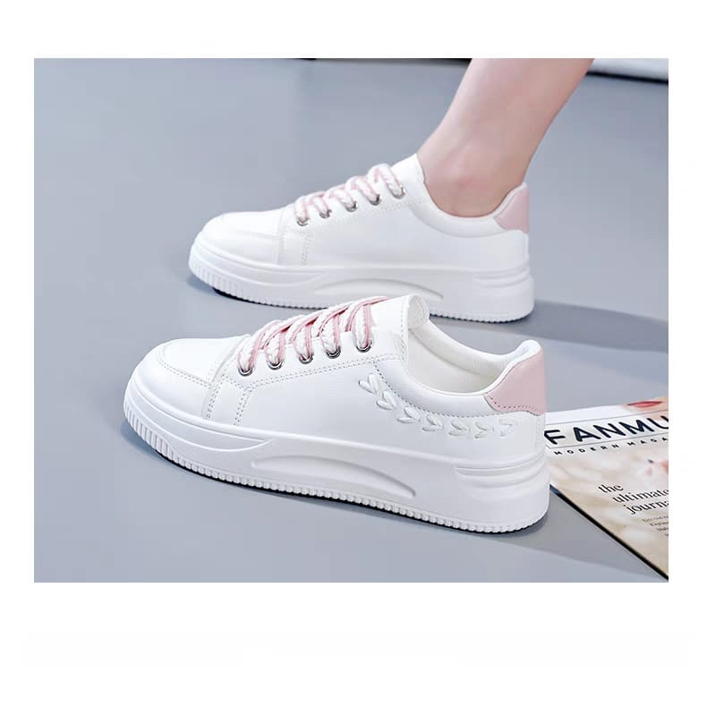 GROSIRTAS &quot;FREE BOX&quot; LV0274 Sepatu Sneakers Wanita Korea Import Fashion Korea Kets  Tali Kepang