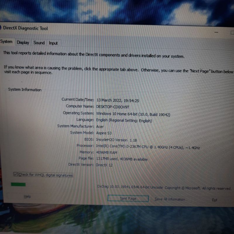 Laptop Acer Aspire S3 Intel Core i3-2367M Super slim design ringan mudah dibawa-bawa
