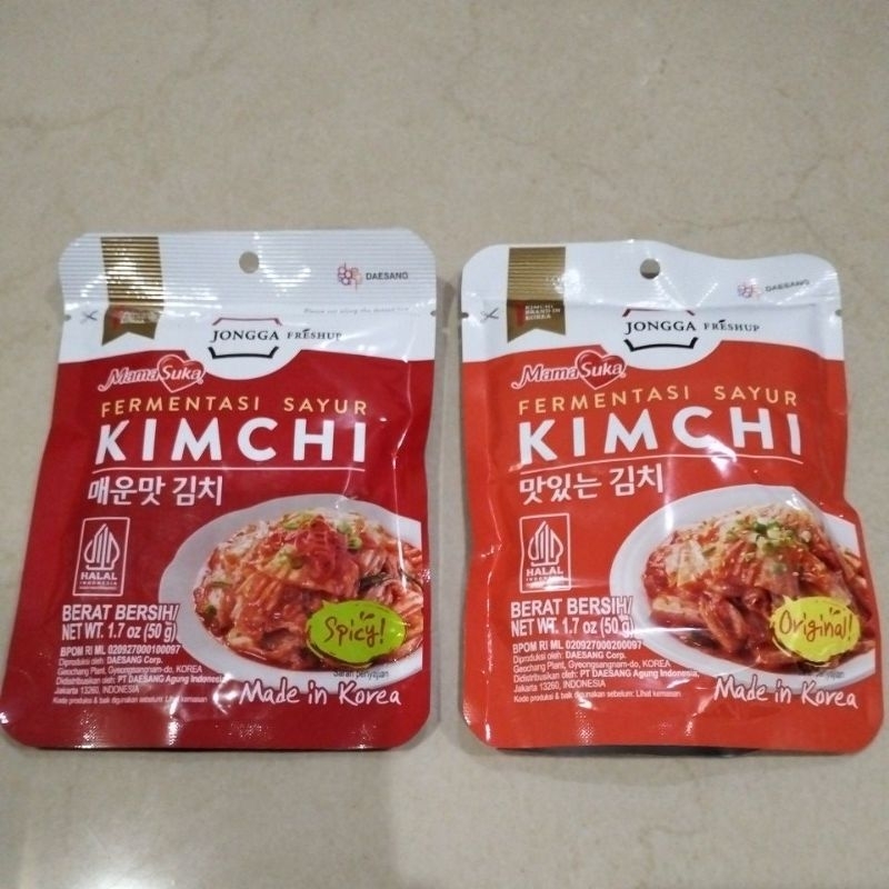 

Mama Suka Kimchi Fermentasi Sayur Jongga 100% Original Made In Korean 50gr