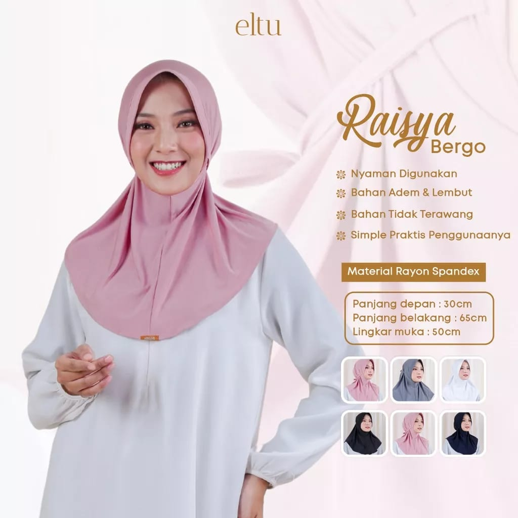 Hijab Instan /Jilbab Bergo Eltu /Bergo Tali/ Raisya Bergo Eltu