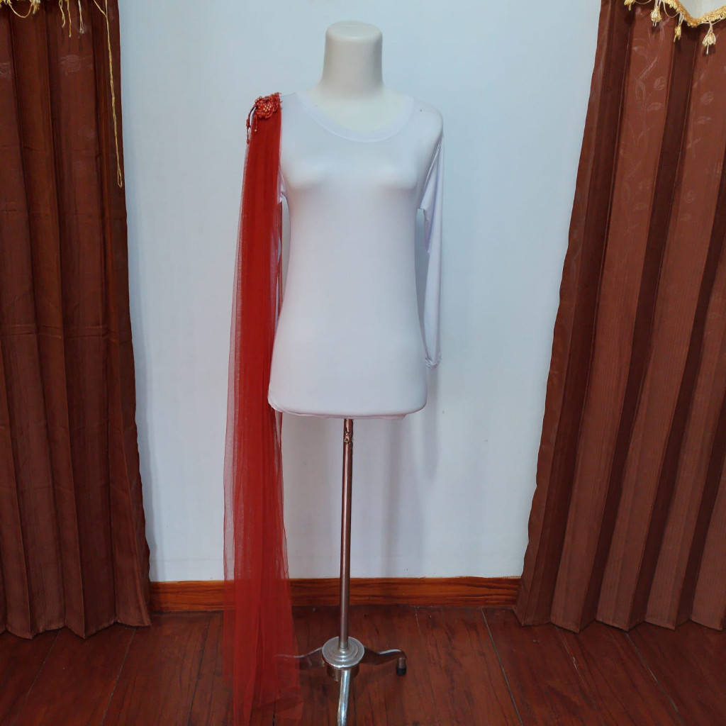 Sayap Pundak TERACOTA 130CM Kebaya Pengantin / Sayap Bahu / Slayer Pundak / Slayer Bahu