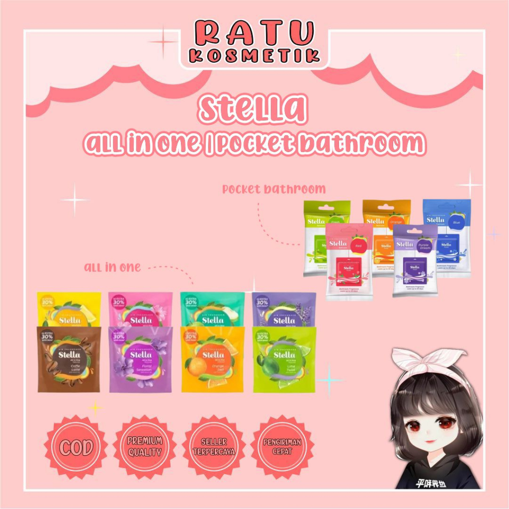 ❤ RATU ❤ Stella All In One | Pocket Bathroom | Fogo | Pengharum Ruangan | Pewangi Ruangan | Kamar | Kamar Mandi | Lemari | Dahlia | Wenis | Glade