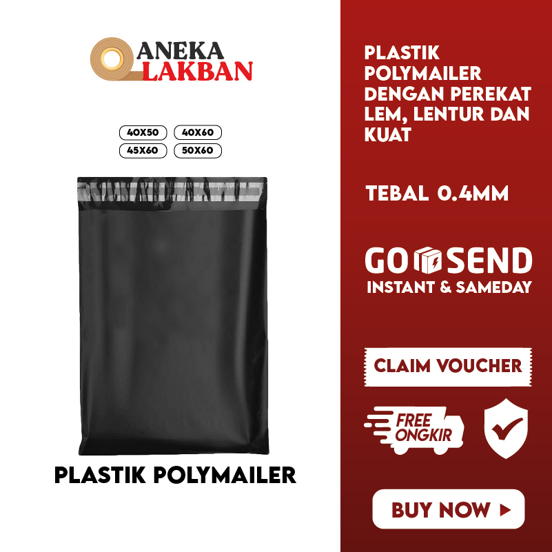

HORICI POLYMAILER PLASTIK PACKING UKURAN BESAR BAJU ±100 LEMBAR HITAM KANTONG POLYMAILER ONLINE SHOP DENGAN LEM