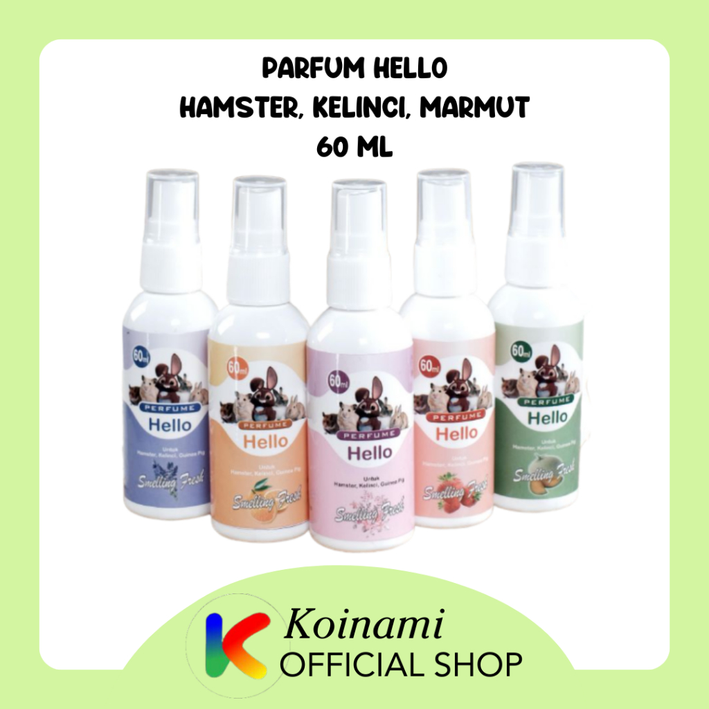 PARFUM HELLO 60 ml / PARFUM hamster kelinci guinea pig / minyak wangi hewan / BTM