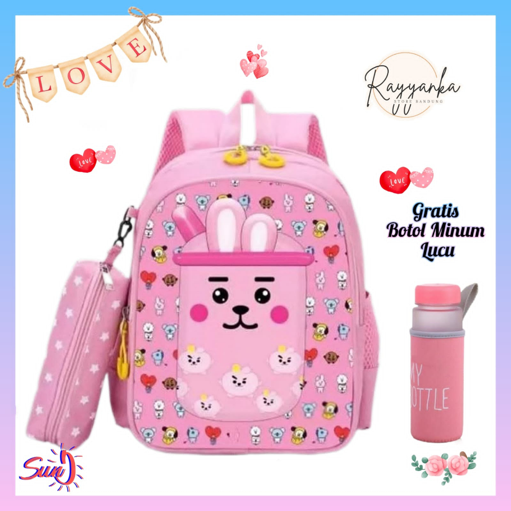 Tas Ransel Anak Perempuan Terlaris Model Big B0B4 Terlaris Gratis Botol Minum Untuk Tk Paud Sd