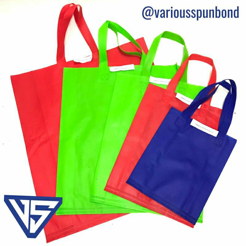 Tas Souvenir Bahan Spunbond Handle Ukuran S 35x25x8 // Tas Belanja Goodie Bag Tas Hajatan Totebag Spunbond