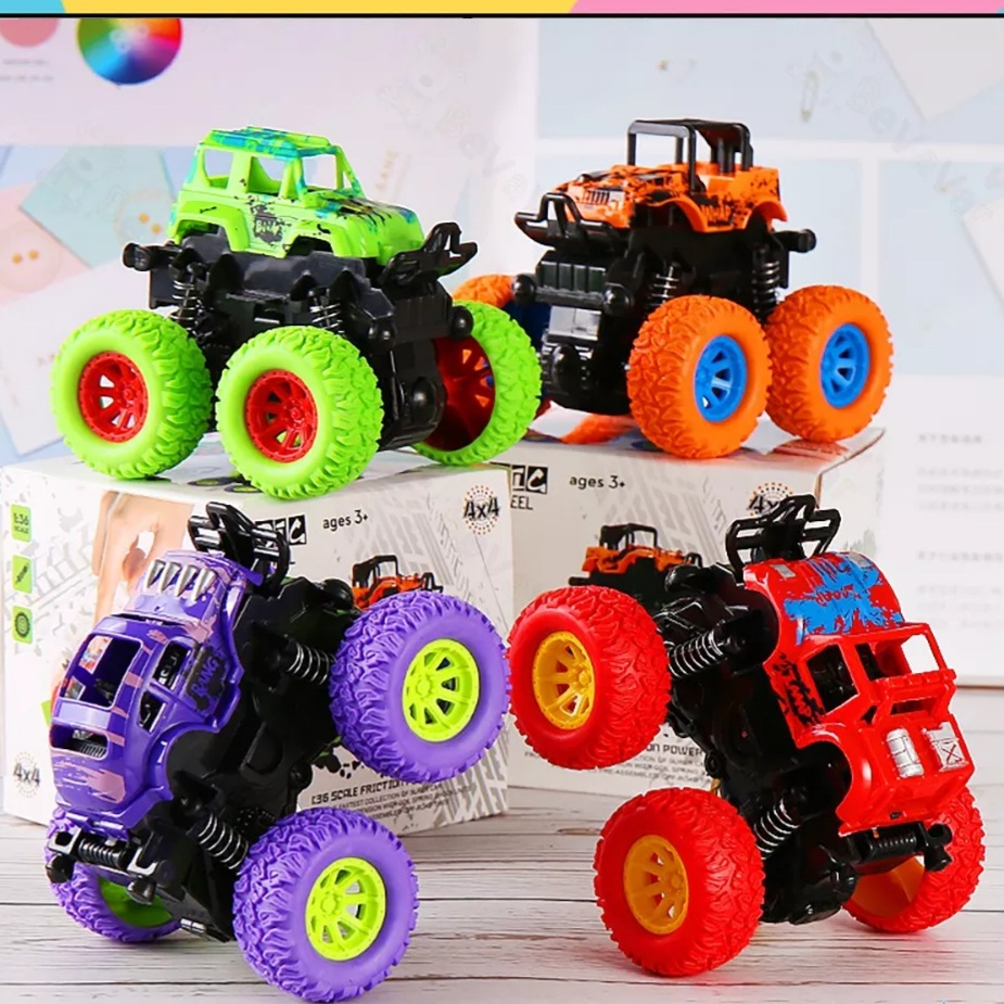 Mainan mobil anak jip Monster zap Off road tanpa baterai