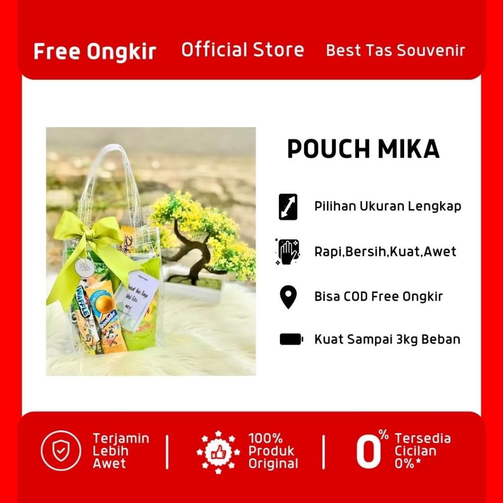 

Tas Jinjing Mika Transparan READY STOK uk20x10x20