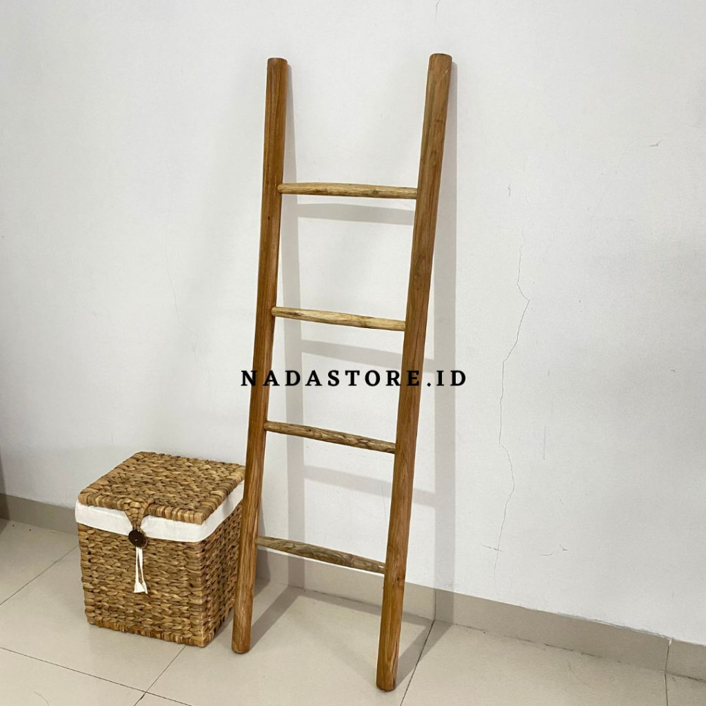 Ladder Hanger Tangga Kayu Jati / Tangga Kayu Dekorasi / Tangga Kayu Hias / Ladder Hanger