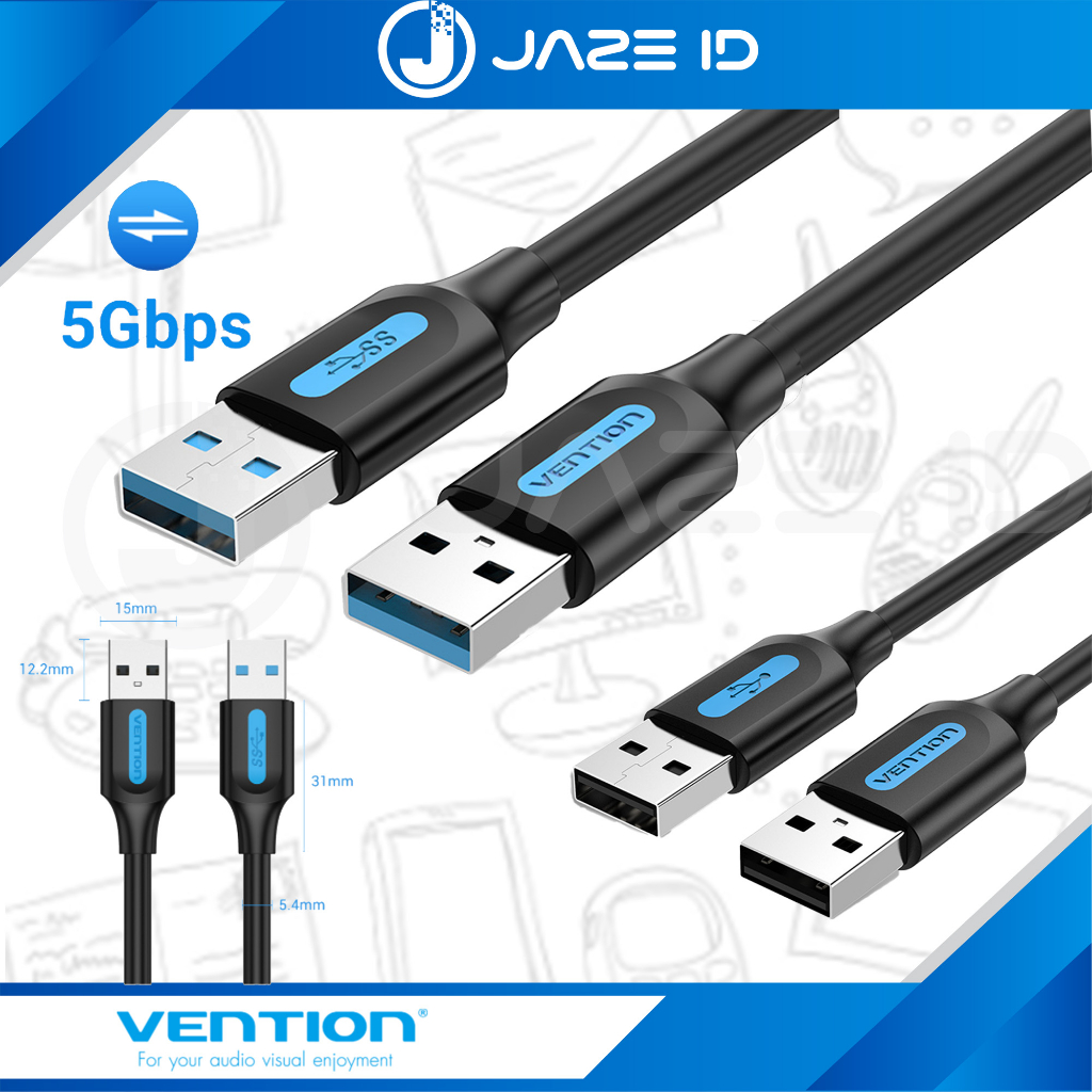 Vention Kabel Data USB 3.0 Male to Male Super Speed PC Laptop 0.5M 1M