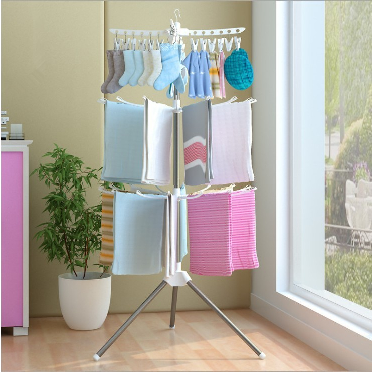 Rak jemuran handuk rak handuk jemuran baju celana praktis HangYan Jemuran menara baju bayi Handuk Minimalis Bahan Stainless Steel Towel Hanger