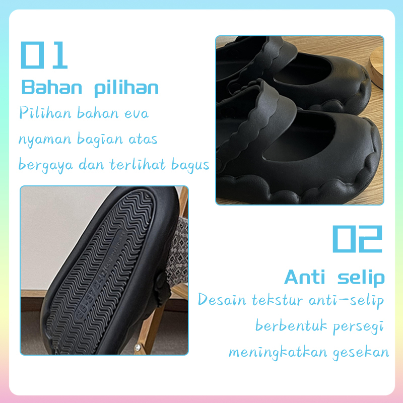 Sandal Mary Jane Wanita Jelly Import EVA Sendal Wanita Lucu Korea Karakter Sandal Jelly Wanita Murah Anti Slip