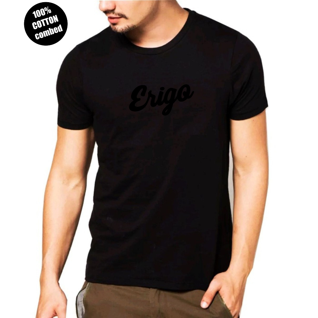 Kaos Distro Erigo Logo Hitam Super Premium/Baju Kaos Atasan Tshirt dewasa  Cowok  oversize original 