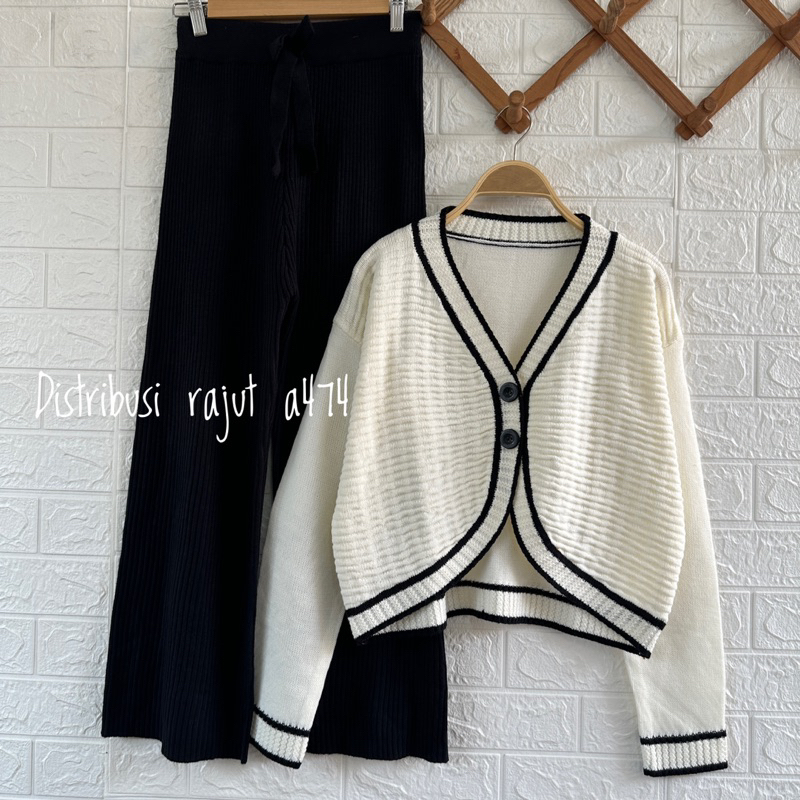 ONESET CARDY RAJUT SONIA SETELAN CELANA KULOT RAJUT WANITA