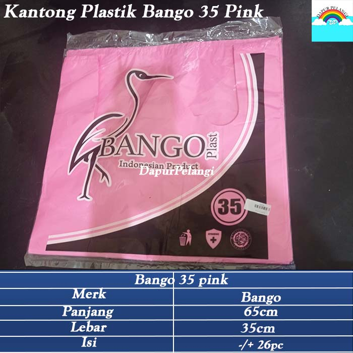 Kantong Plastik Pink/Kantong Kresek/Bango 35 Pink/kantong murah