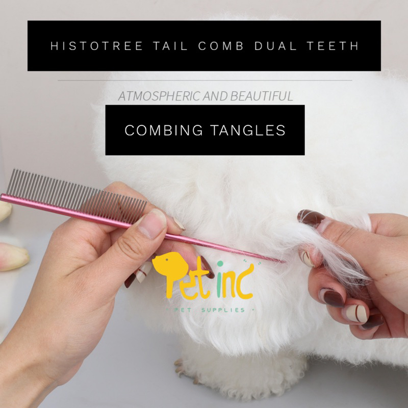 Histopet tail metal comb dual teeth