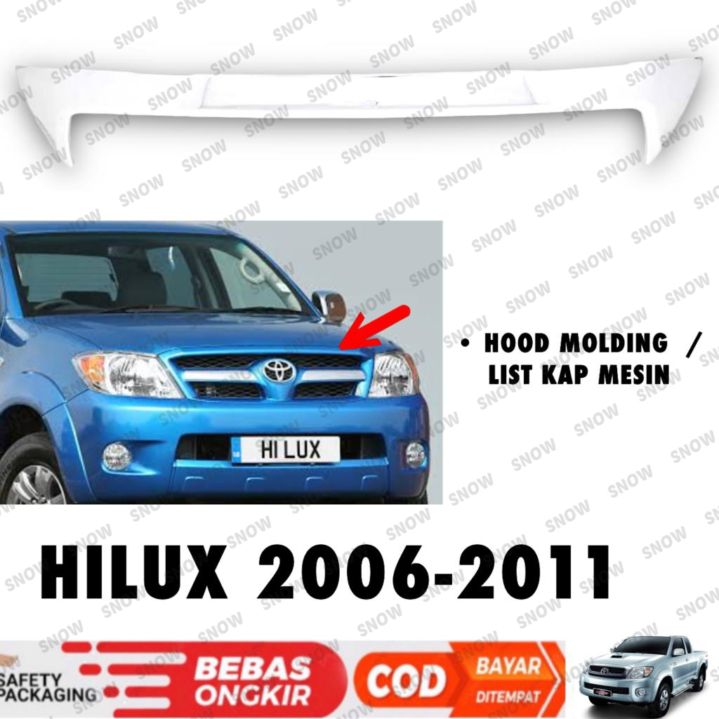 Hood Molding Hilux Lama 2006 2008 2011 List Kap Mesin Chrome