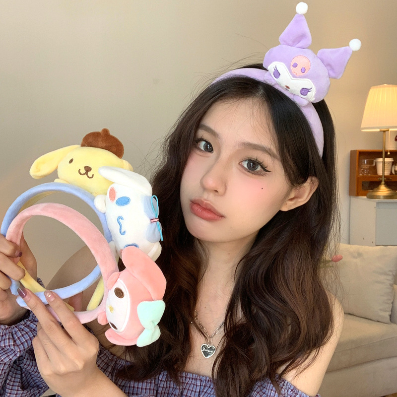 COD Bando Kartakter Ikat Kepala Cinnamoroll Anjing Melodi Mewah Tiga Dimensi Kartun Wajah Mencuci Bando korea Rambut Aksesoris