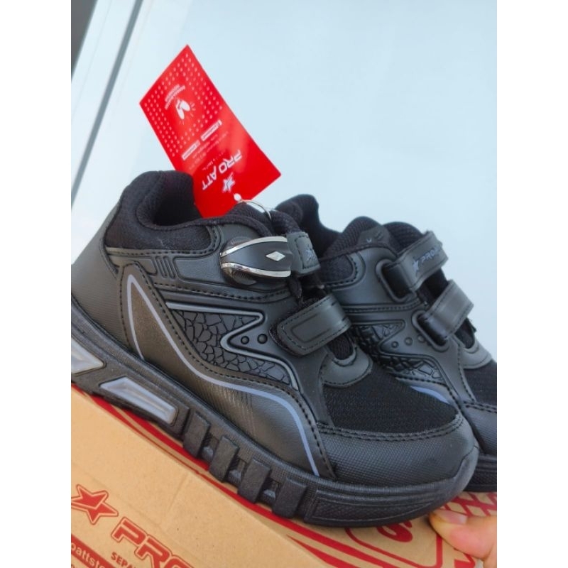 PROATT sepatu ANAK sekolah HITAM MAGNET MURAH