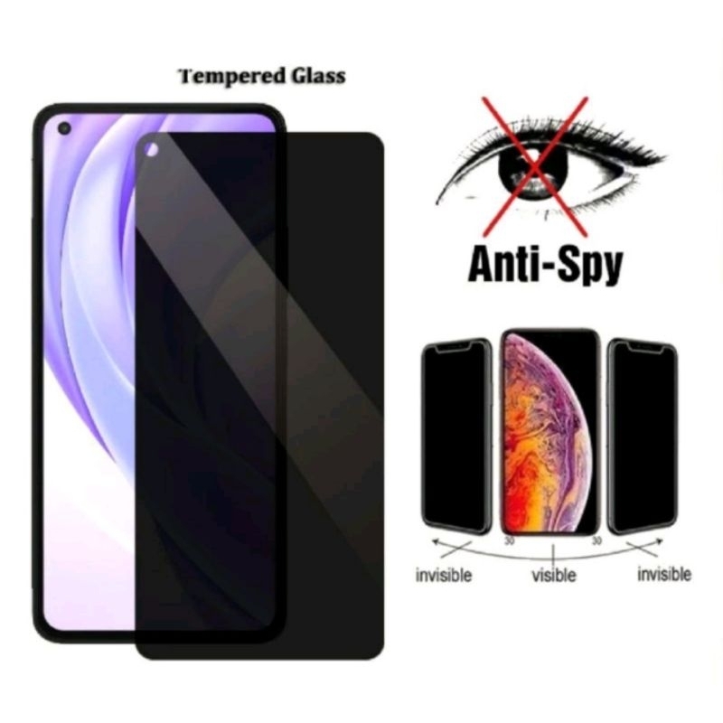 TEMPERED GLASS FULL KACA ANTI-SPY HANDPHONE ALL TIPE / Tg Tempered Glass Full Kaca Privacy Anti-Spy For All Tipe Handphone