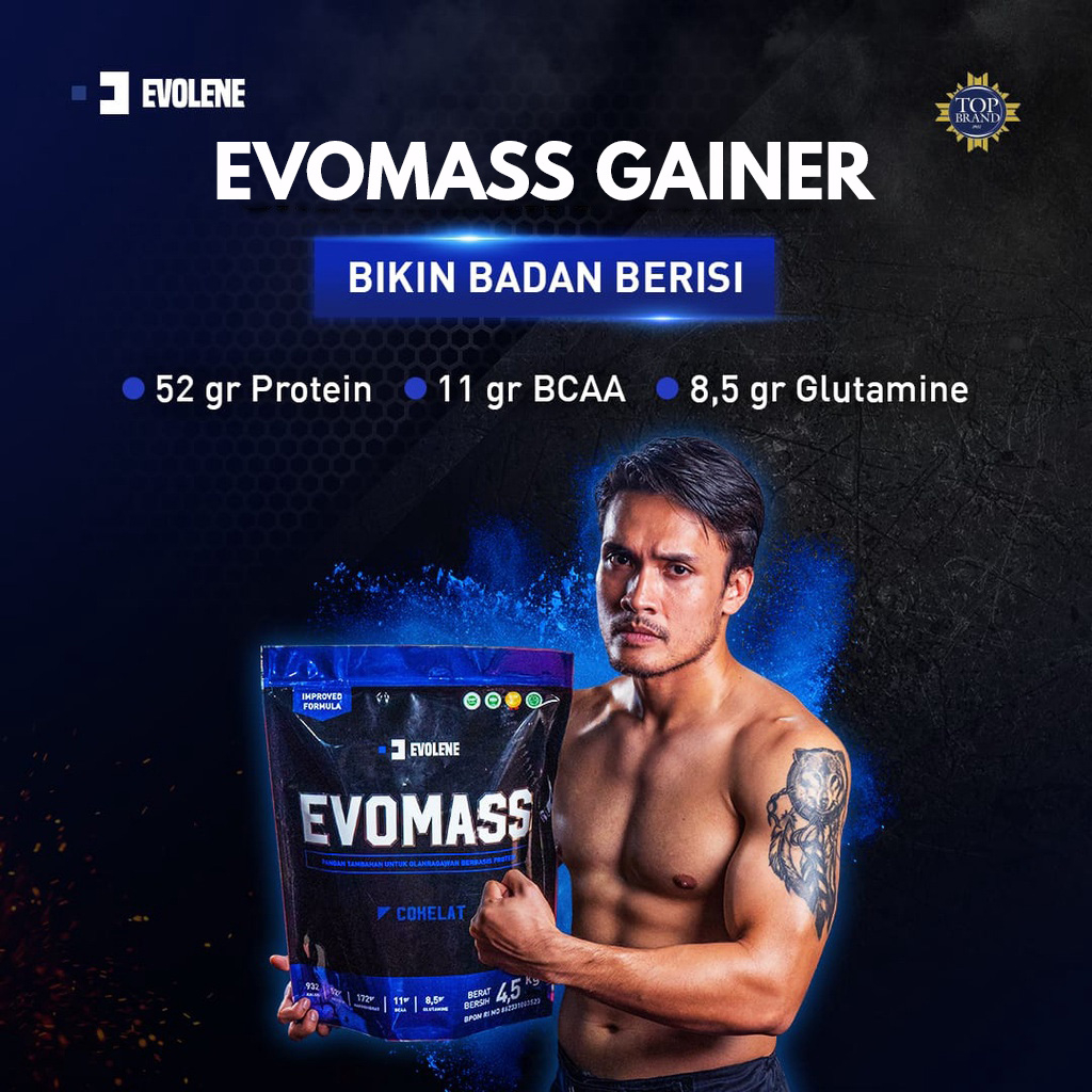 EVO MASS 4,5 KG EVOLENE SUSU PROTEIN EVOMASS 10LBS 10 LBS EVOMAS COKLAT MAS GAINER 4.5KG ORIGINAL