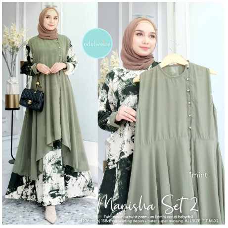 Gamis 2in1 Manisha Set || Manisha set || Gamis 2in1 || By RA BUSANA