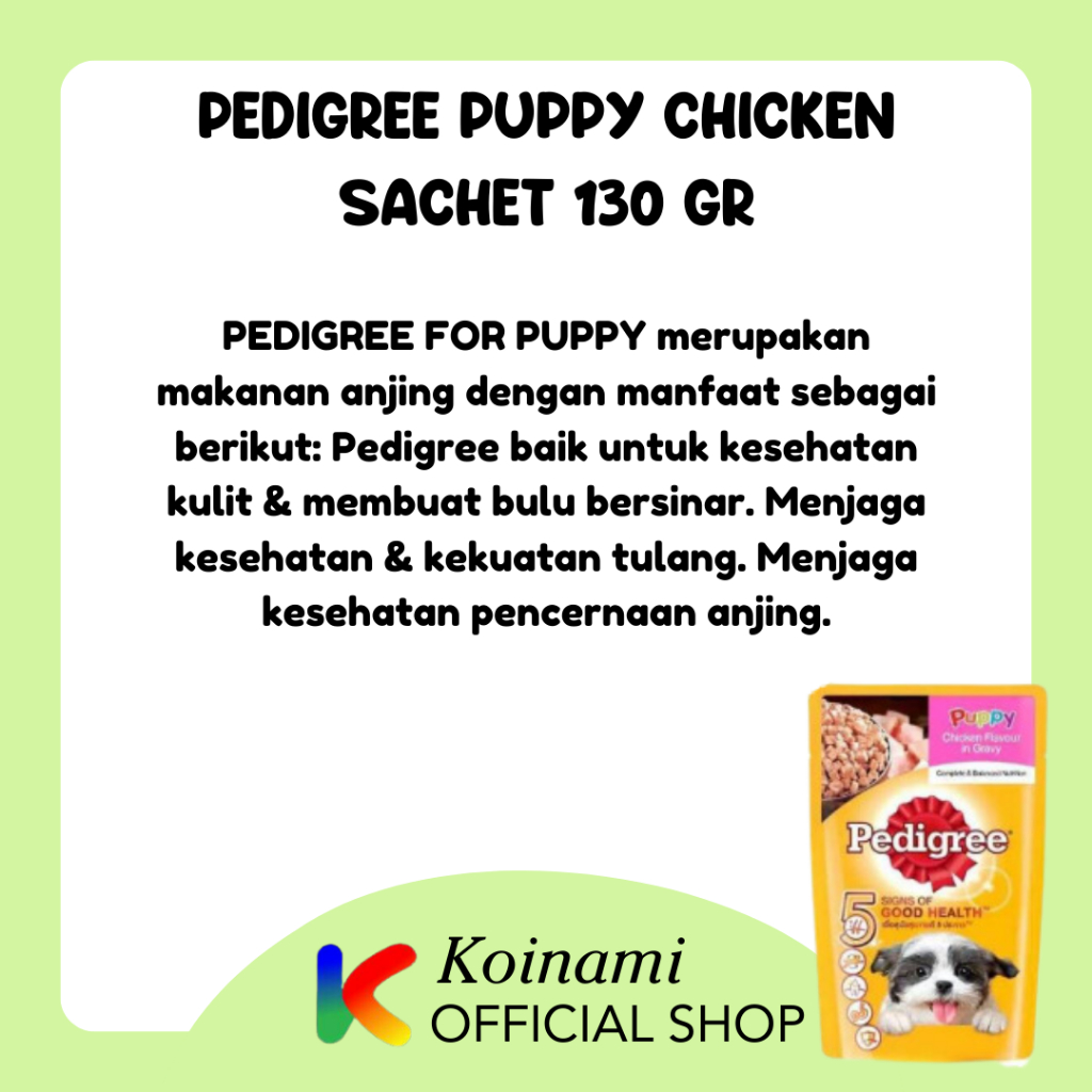 PEDIGREE PUPPY CHICKEN SACHET 130 GRAM WET FOOD