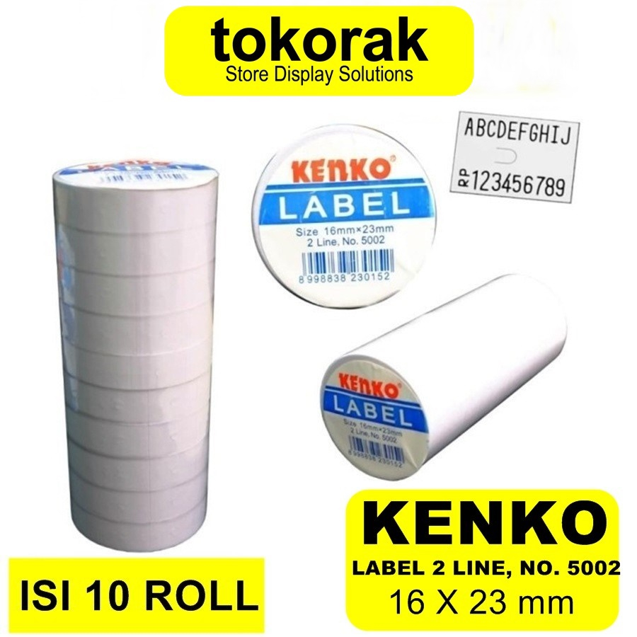 

Mi ISI LABEL TEMBAKAN STICKER HARGA 2 LINE REFILL PRICE LABEL MX-6600A KENKO STIKER LABEL HARGA 2