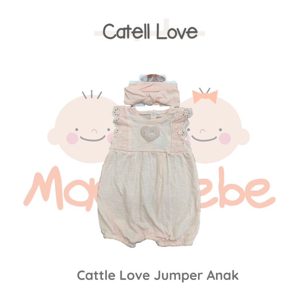 Catell Love Jumper 2 in 1 + Bandana Jumper Bayi Perempuan 0-9 Bulan