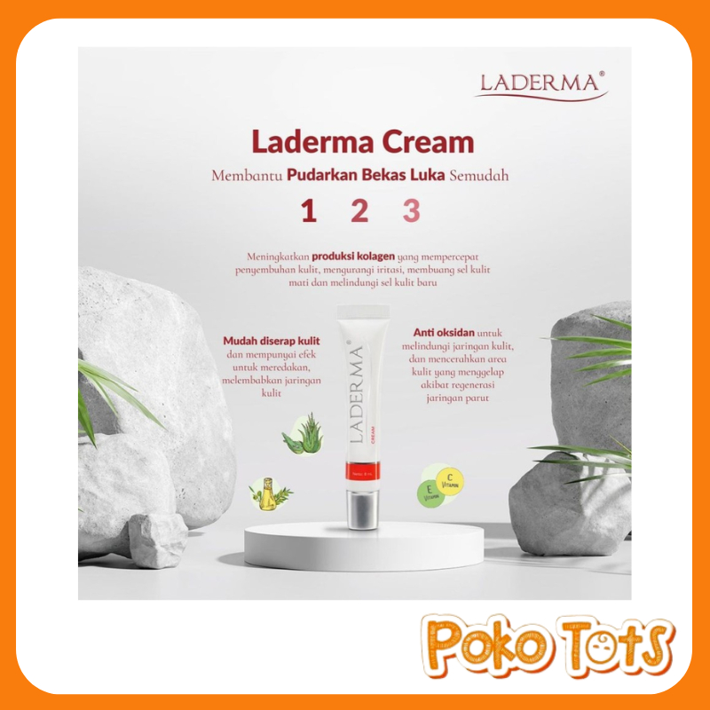 Laderma Scar Repair Cream 8ml Krim Pemudar Bekas Luka WHS