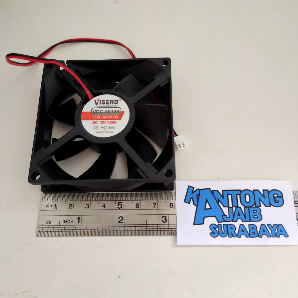 Fan DC 8x8 12V Kipas Pendingin Kipas Angin Kotak 8x8 12V Cooling Fan 8x8