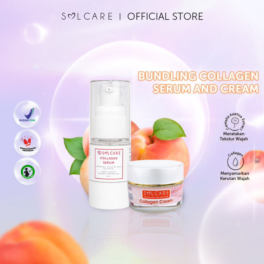 [COD] Solcare Bundling Grosir Collagen Pore Minimizer Serum &amp; Solcare Collagen Ultra Moist Cream