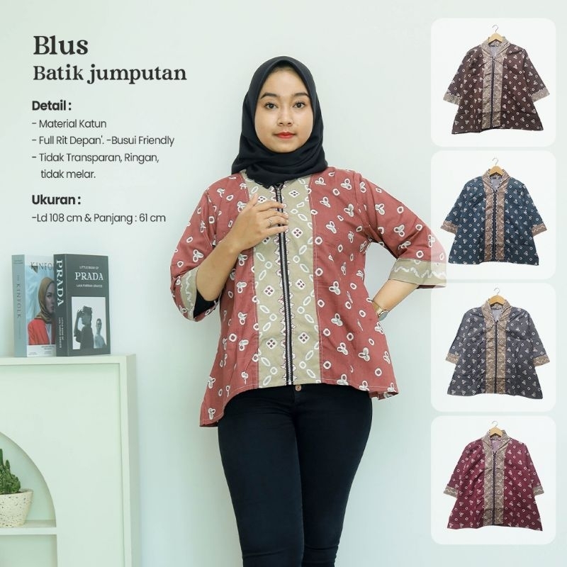 Blus Batik Jumputan Model Rit - Naira Batik