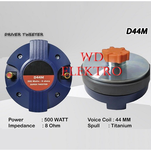 Speaker Driver Tweeter 500W 8 Ohm Model Drat Spull Titanium Seri D44M