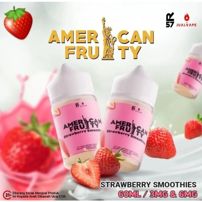 AMERICAN FRUITY STRAWBERRY SMOOTHIES BY R57 X JUALVAPE 3MG 60M