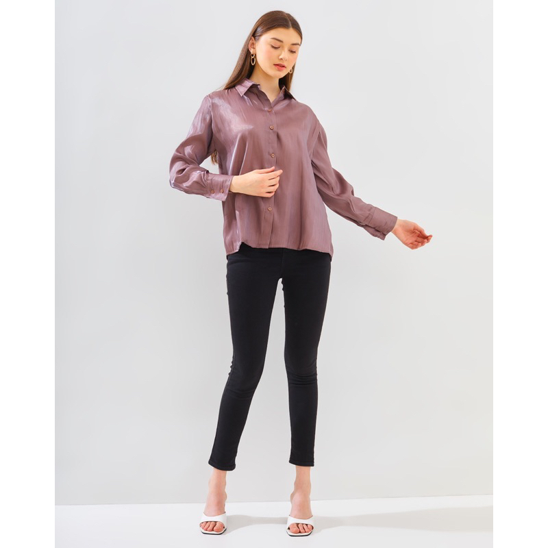 KEMEJA WANITA TANGAN PANJANG SHIMER PREMIUM BKK