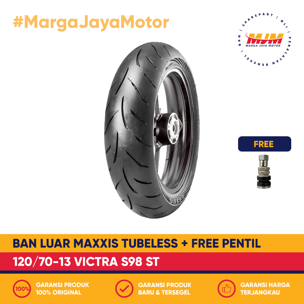 Ban Luar Maxxis Victra S98 ST 120/70-13 Tubeless Free Pentil