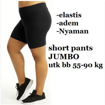 Celana Legging Super Jumbo Pendek Short Strit Polos Premium Size BB 45-120 kg Bisa Cod