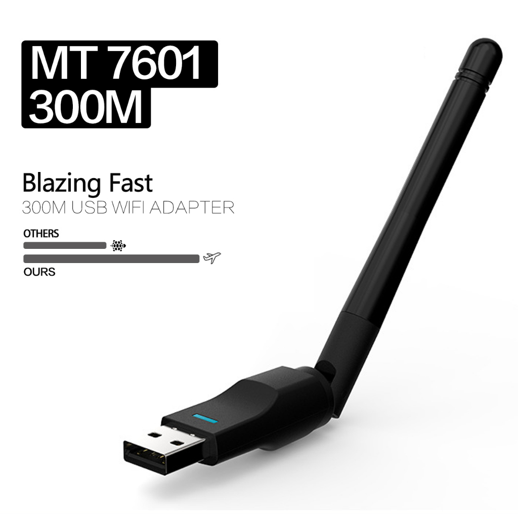 USB Wifi 300 Mbps Wifi Antena Wireless Adaptor Penangkap sinyal wifi Laptop dan PC computer STB Set Top Box MT7601