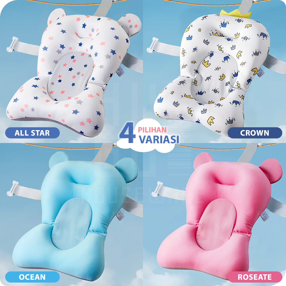 HUGO Bantal Mandi Alas Mandi Bayi Anti Slip Anti Tenggelam Jaring Bak Mandi Bayi Premium