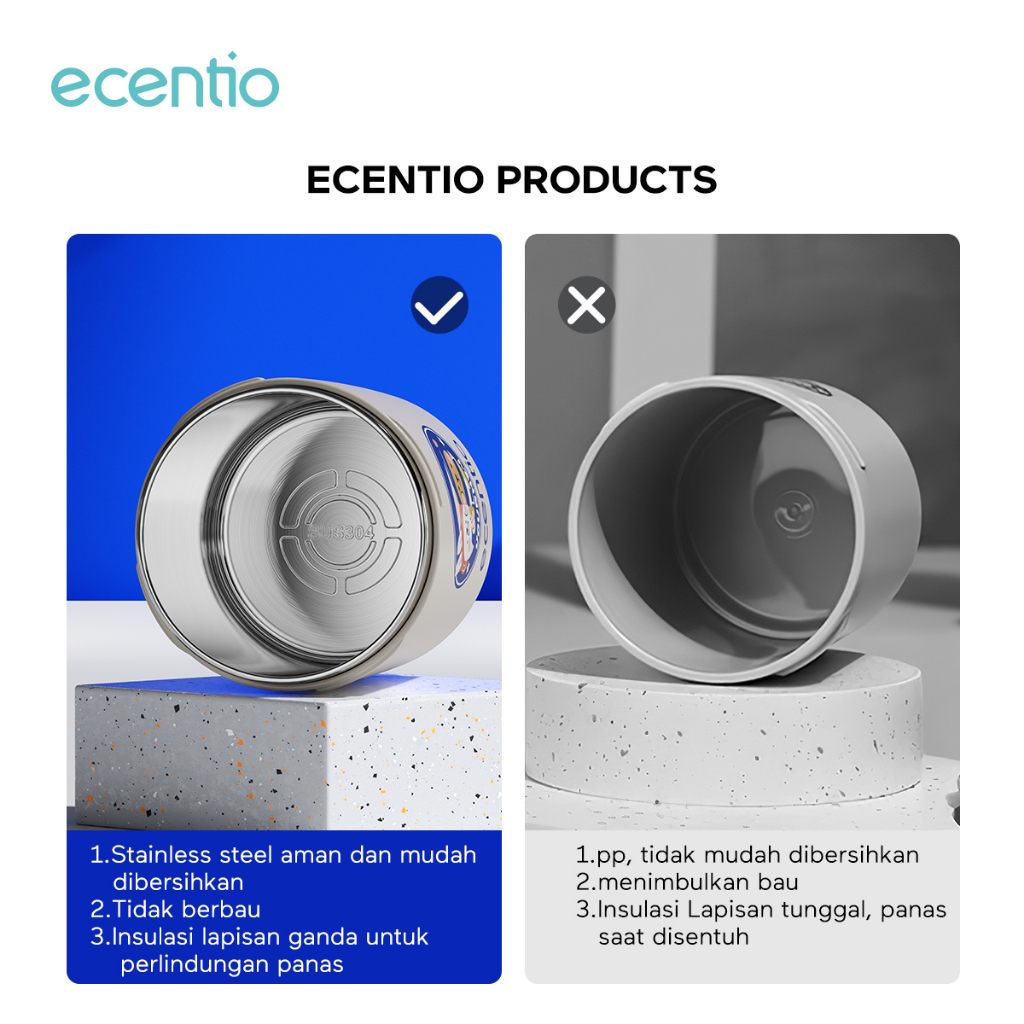 ecentio Tumbler Kopi/Susu/Teh 350ml cangkir kopi thermos coffee mug stainless  botol minum