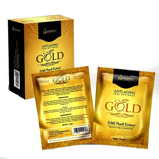 [Per Sachet] Masker Lumpur Hanasui Naturgo Peel Off Mask GOLD