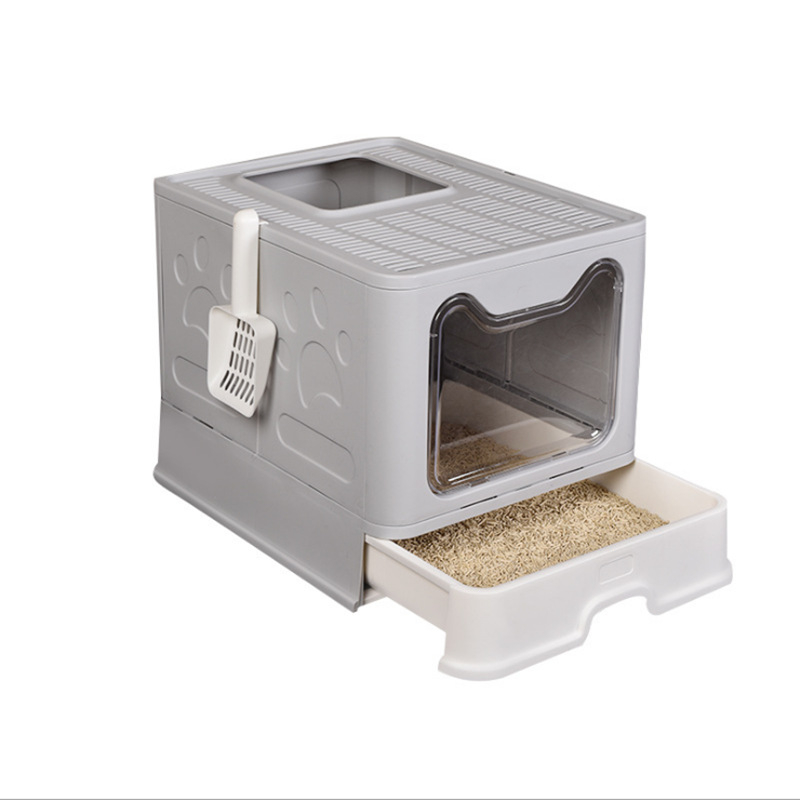 Kotak Bak Pasir Kucing Foldable Litter Box Kucing Bak Pasir Lipat Kotak Pasir Kucing Ukuran Besar