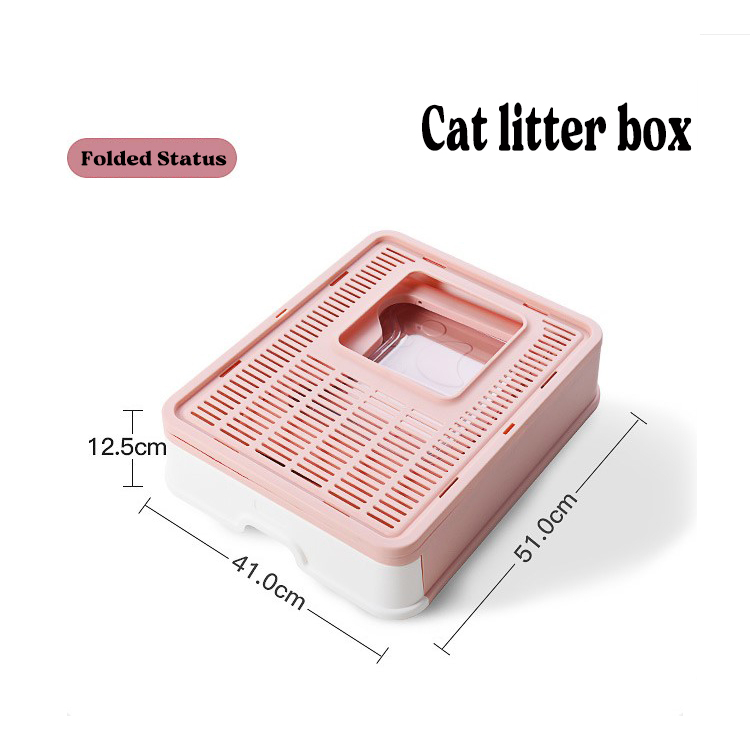 Kotak Bak Pasir Kucing Foldable Litter Box Kucing Bak Pasir Lipat Kotak Pasir Kucing Ukuran Besar