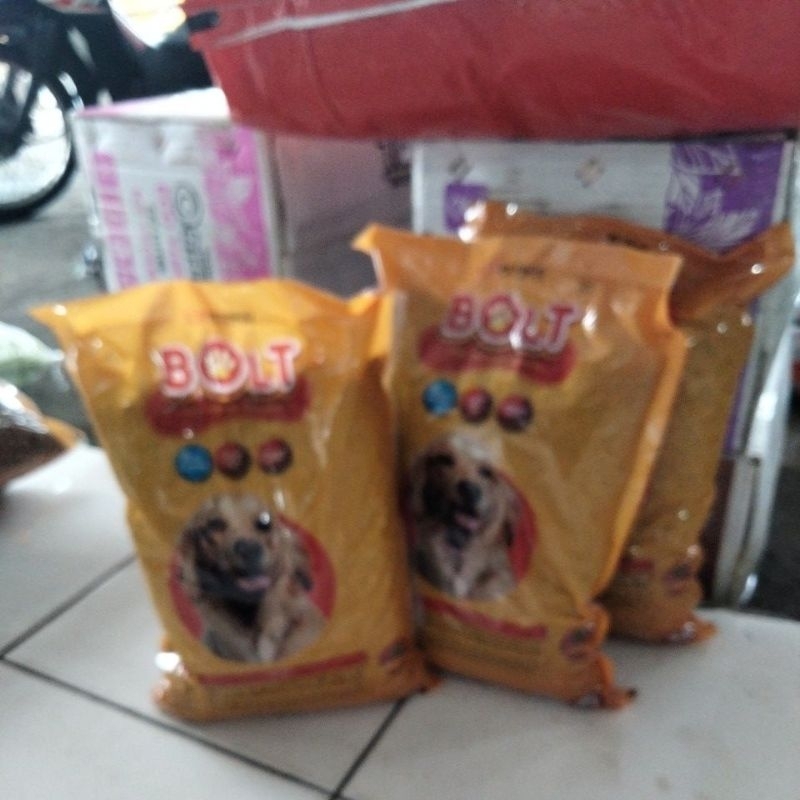 bolt dog kemasan 1 kg Makanan anjing murah rasa beef