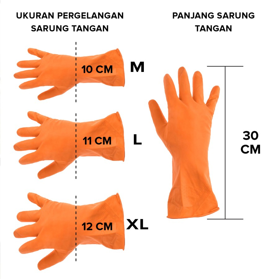 Sarung Tangan Karet Latex Orange - Kenmaster Sarung Tangan Cuci Piring - Industrial Gloves