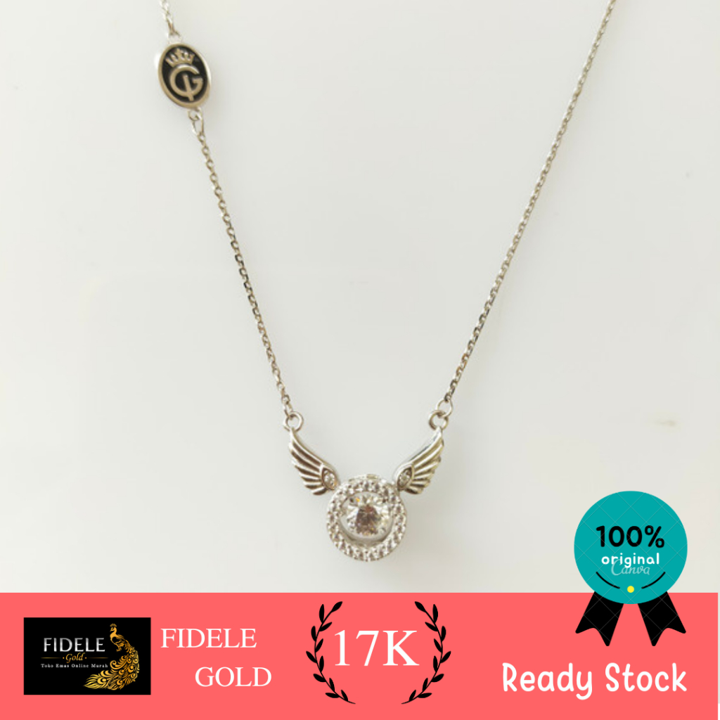 Kalung Dancing Stone Emas Putih Ivan Gunawan Emas Asli Kadar Tua 750 Bunda Corla