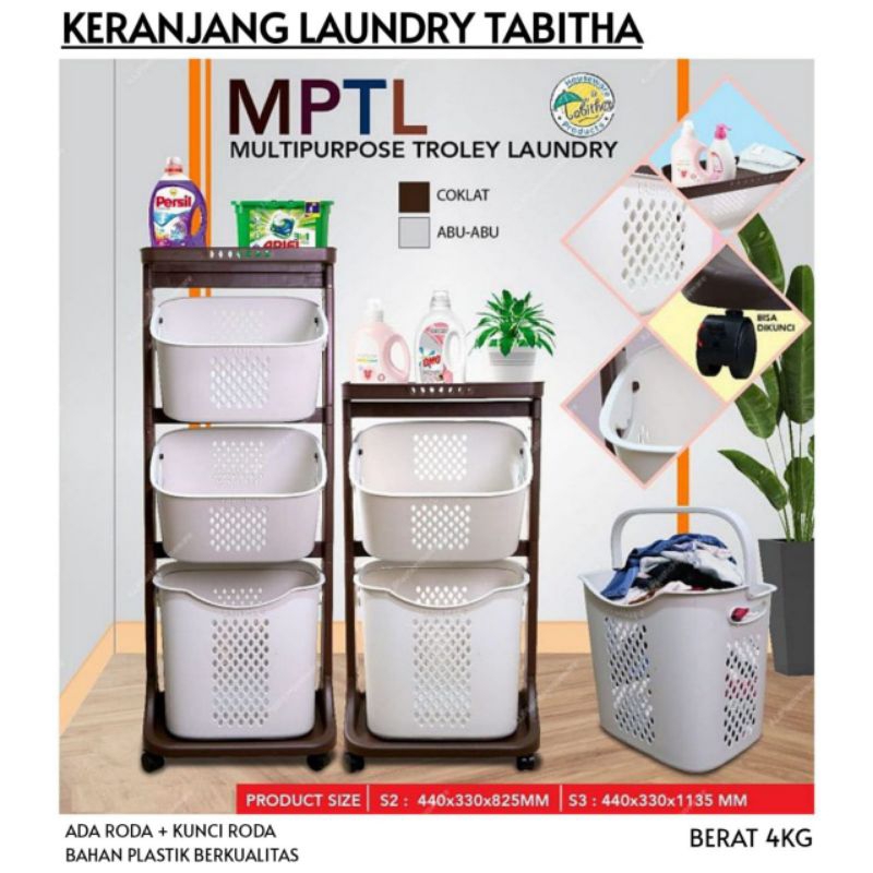 Keranjang Laundry 3 susun rak laundry